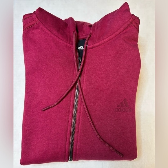 Adidas women’s full zip fleece lined 3strip hoodie with drawstring hood Sz-M.D18 - Picture 5 of 9